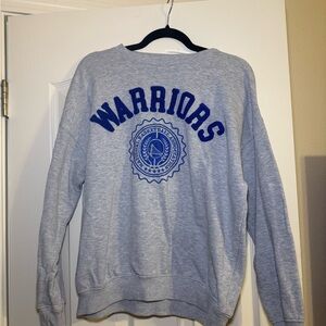 NBA Gray Crewneck Sweatshirt with Blue Warriors Graphic